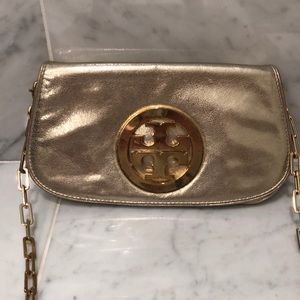 Tory Burch Gold clutch crossbody